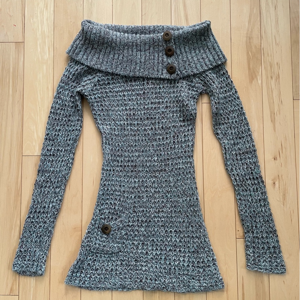 Off the shoulder knit sweater